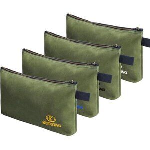 4 Pack Upgrade Zipper Canvas Tool Pouch, 20 oz Heavy Duty Tool Bag